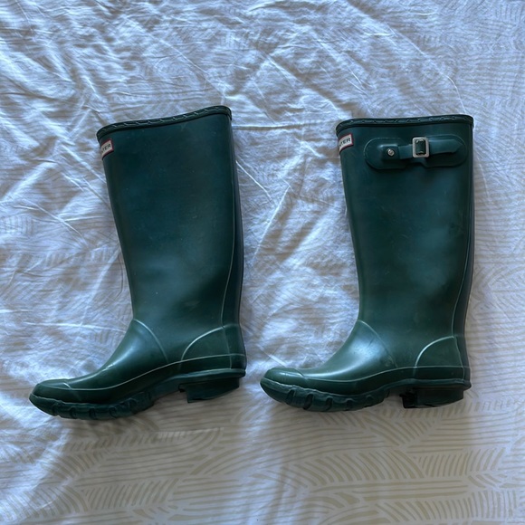 tall green hunter rain boots
